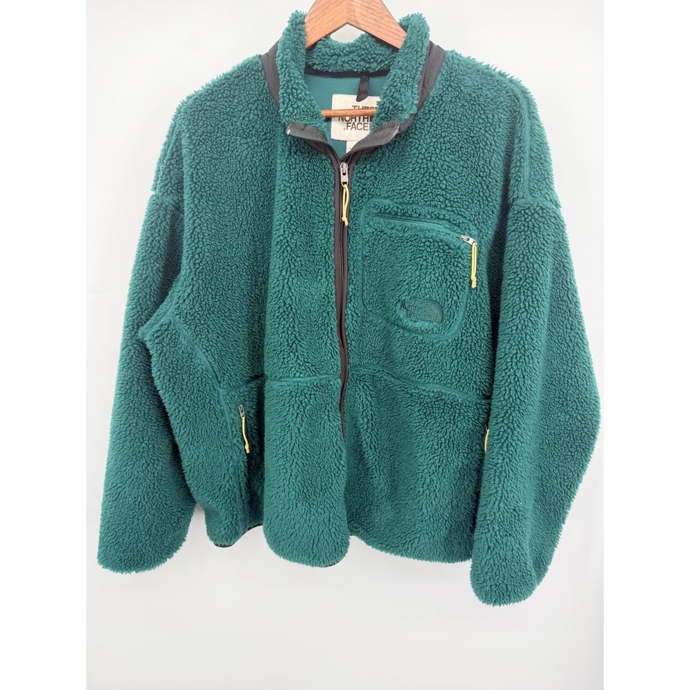 The North Face Denali Sherpa Fleece Jacket Women L Green Good Oversized NF0A7WMR